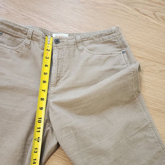 Talbots Chino Pants Womens 12 Corduroy High Waist Straight Wide Leg Khaki 32x29 - Picture 5 of 11
